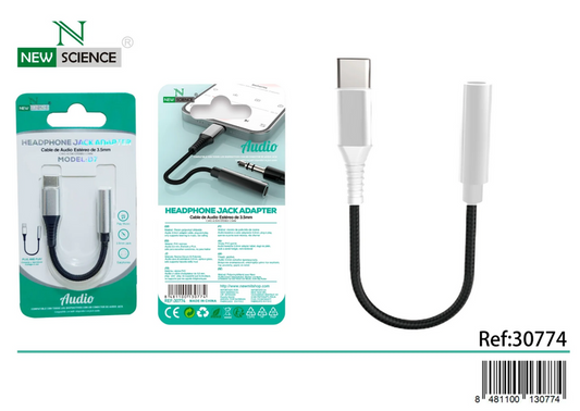 Adaptador Type-C para Jack Audio Prata NewScience