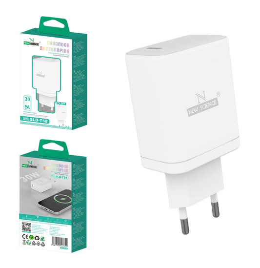Carregador Branco USB-C 30W NewScience SLD-T58