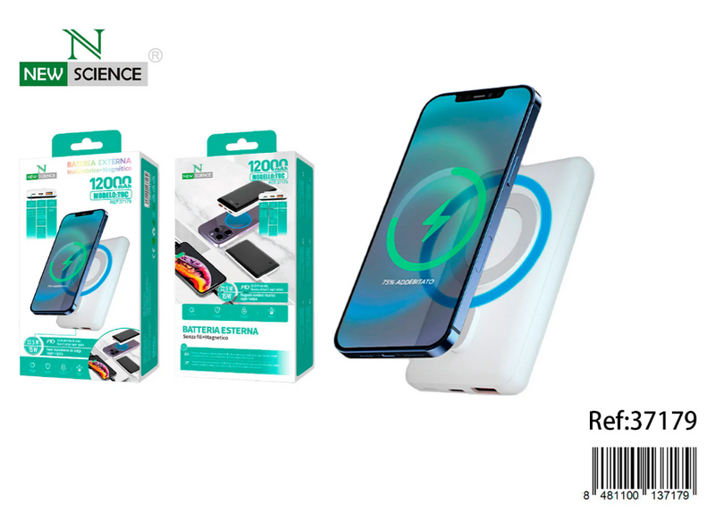 POWERBANK MagSafe e USB 12000mHa NEWSCIENCE T9C