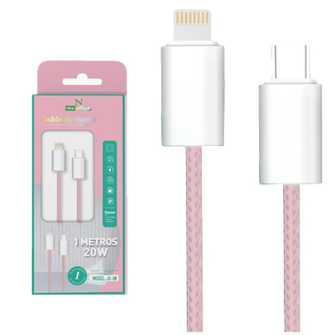 Cabo Rosa PD USB-C para iPhone 20W 1M JX-08